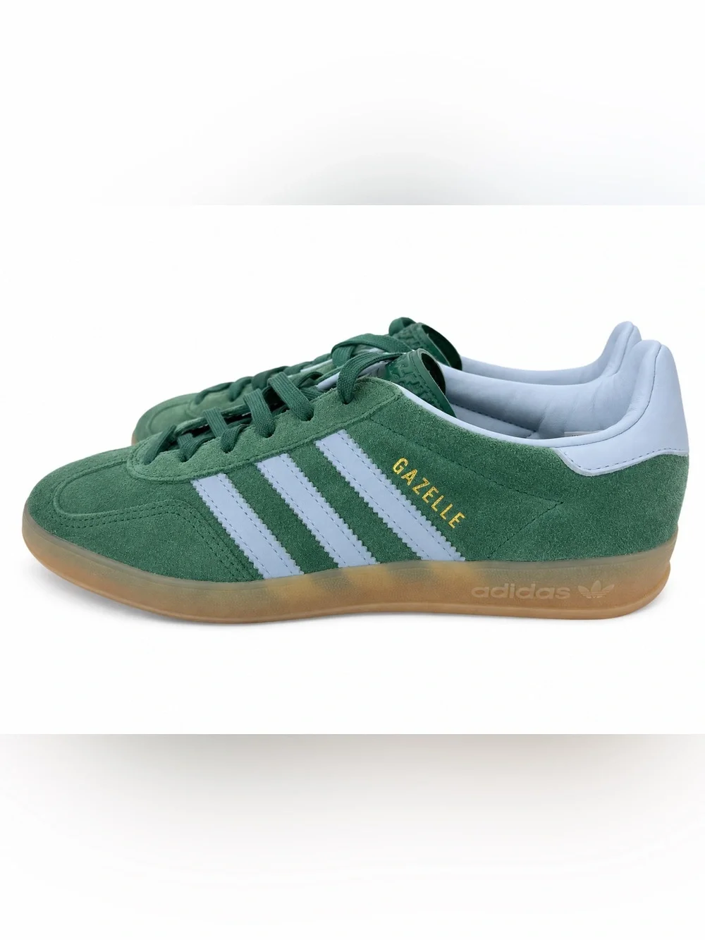 Adidas Gazelle Indoor Green Ice Blue Gum Sole Sneakers Women’s 6.5 NIB
